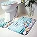 Awakingdemi Toilet Floor Rug 3pcs Ocean Underwater World Anti Slip Toilet Pattern Carpet Bathroom Mat (Starfish)