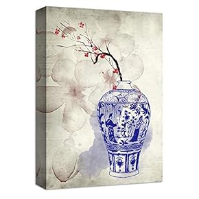 Canvas Wall Art Traditional China Painting Artwork for Home Prints Framed - 12x18 inches
