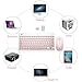 Wireless Keyboard and Mouse Combo, FD iK6620 2.4GHz Cordless Cute Round Key 79-Key Quiet Slim Compact Set for Laptop, Computer, Mac (No Numeric Pad)-Salmon Pink&White