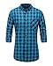 Emiqude Men's 100% Cotton Slim Fit Long Sleeve Button Down Plaid Dress Shirt