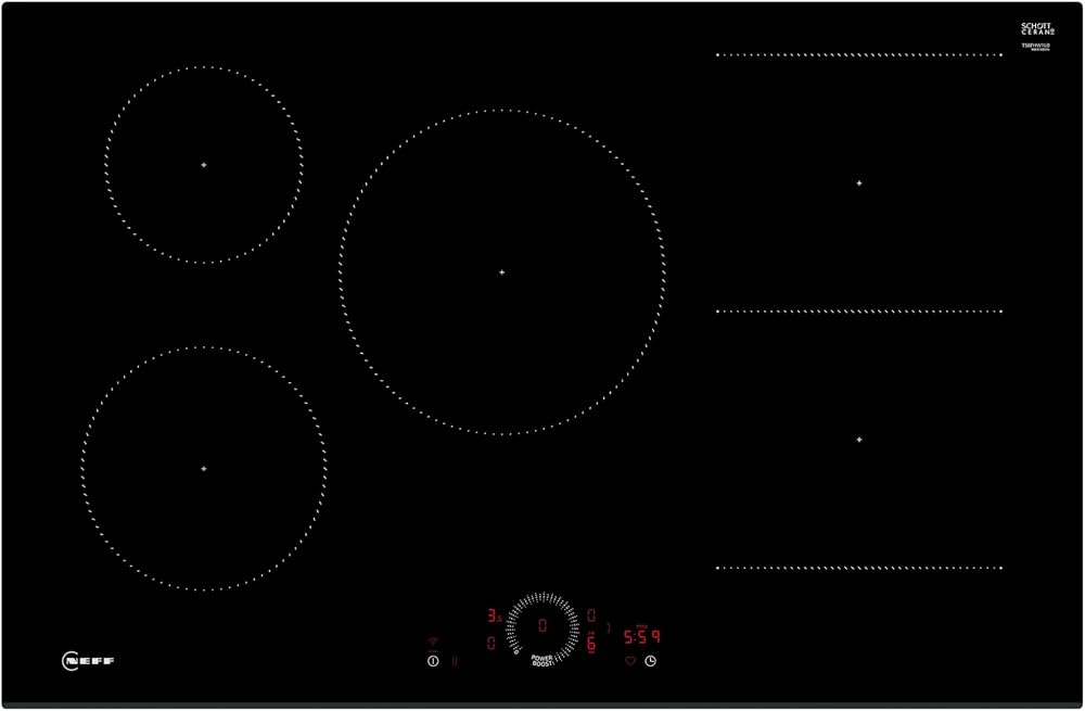 Neff T58FHW1L0 N 70 Built-in Induction Hob 80 cm Black Twist Touch