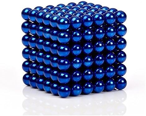 Magnetic Balls Fidget Toys Magnet Sculpture Creative Learning Educational Toy Building Blocks Puzzle Toys Anxiety Stress Relief Toy Home Office Decoration (5mm, Blue, Set of 216 Balls)