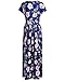 OUGES Women's V-Neck Pattern Pocket Maxi Long Dress(Floral-03,XL)