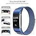 SWEES Metal Bands Compatible Fitbit Charge 2, Milanese Stainless Steel Metal Magnetic Replacement Wristband Small & Large (5.5
