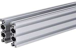 IXGNIJ 2PCS 20 Series T Slot 2060 Aluminum Extrusion Profile 15.75'',European Standard Anodized Linear Rail for 3D Printer Parts and CNC DIY 400mm Silver(15.75inch)