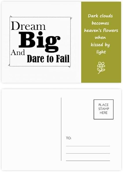 Lot De Cartes Postales Avec Citation Dream Big And Dare To Fail Amazon Fr Fournitures De Bureau