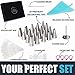 Chefast Cake Decorating Tip Set - 20 Piping Tips, 5 Frosting Bags, 4 Bag Ties, Couplers, Nail Flower, Reusable Pastry Bag, Brush and Gift Box - Great for Cakes, Cupcakes, and Cookies