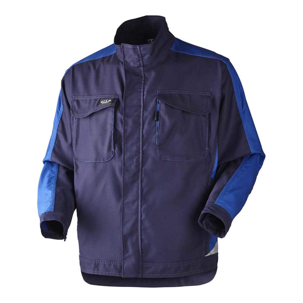 J.A.K. 16024603 Series 1602 65% Polyester/35% Cotton Blouson Jacket, Navy/Royal Blue, L Size