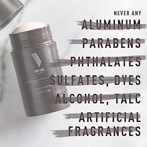 BEVEL DEODORANT FOR MEN WITH COCONUT OIL AND SHEA BUTTER, ALUMINUM FREE, NO STREAKS, 48 HOUR PROTECTION, 2.5 OZ (PACKAGING MAY VARY)