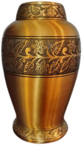 Urnporium URN-SP-06105-BRA Soulful Peace Brass Adult Cremation Urn