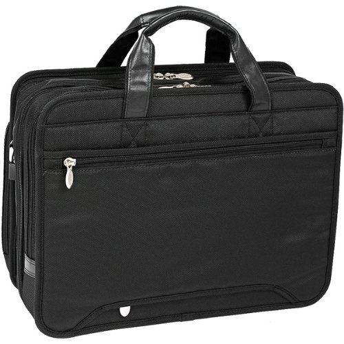 McKleinUSA WALTON 73985 Black Expandable Double Compartment Laptop Case w/ Removable Sleeve