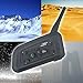 Evary Motorcycle Bluetooth Headset Intercom with Universal Microphone Kit Range 1200m with 8 Hours Talk Time for Motorcycles Scooters or 2 More Aspects Communication (Dual)