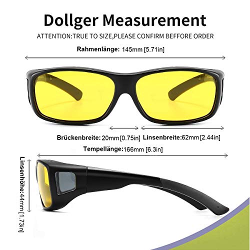 Überzieh Nachtsichtbrille für Autofahrer, für Brillenträger, Anti Glanz HD Polarisierte Nachtbrille für Herren und Damen – Bild 3