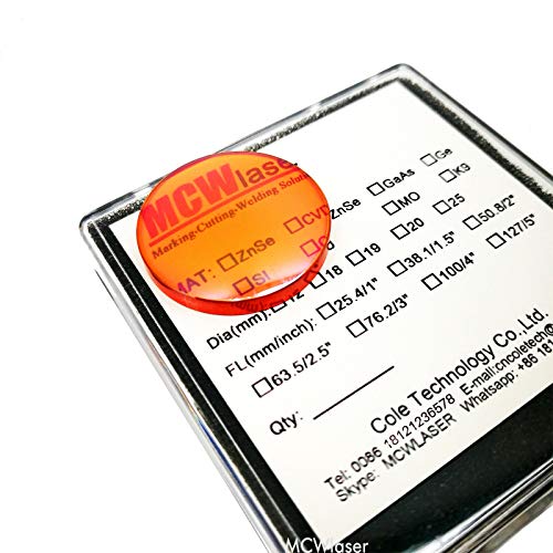 CNCOLETECH 25mm ZnSe Focus Lens for CO2 10600nm 10.6um Laser Engraver/Cutter Dia:25mm FL:2.5" 63.5mm - Image 6