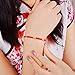 Be Nice Handmade Unisex Kabbalah Red String Bracelet with lucky gold beads- Good for Wealth and Love (7 inches, 6 beads)