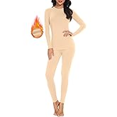 SIMIYA Thermal Underwear Set for Women Long Johns with Fleece Lined Long Sleeves Base Layer Set Top Bottom