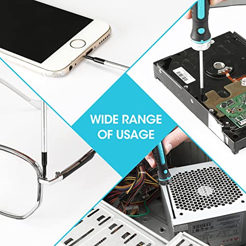 DuraTech 6-Piece Precision Screwdriver Set, Phillips, Slotted, Magnetic Screw Drivers with Innovated Ratcheting Setting, Magnetizer and Storage Bag, Repair Tool Kit For Eyeglass, Watch, Jewelry