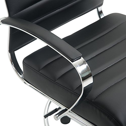 Poly and Bark Tremaine Drafting Chair in Vegan Leather, Black