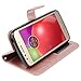 LK Case for Moto E4, [Wrist Strap] Luxury PU Leather Wallet Flip Protective Case Cover with Card Slots & Stand for Motorola Moto E (4th Generation) - Rose Gold