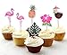 48-Pack Cupcake Toppers For Hawaiian Luau Summer Flamingo birthday Parties Cake Food Decoration Supplies