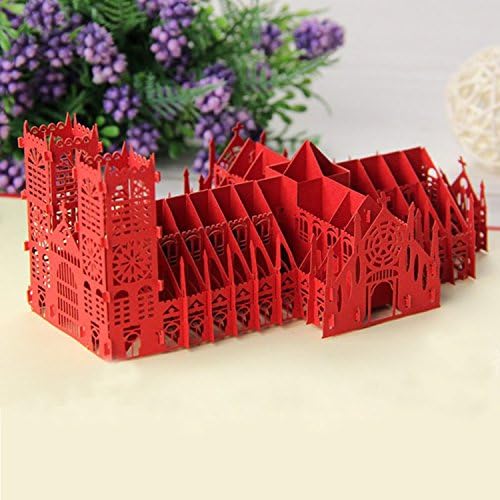 3D Church card Valentine's Day greeting cards gifts building model Greeting Gift Cards Blank Paper