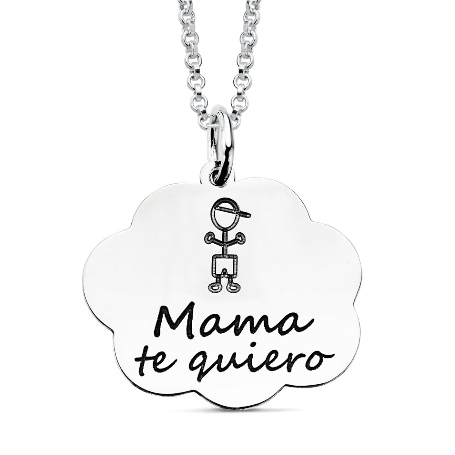 Iyé Biyé Jewels Collar mujer plata de ley nube mamá te quiero