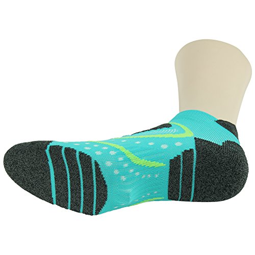 Facool Man's Youth Hiking Running Cycling Sock Moisture Wicking Cushioned No Show Athletic Socks 3 Pairs - Thumbnail 6
