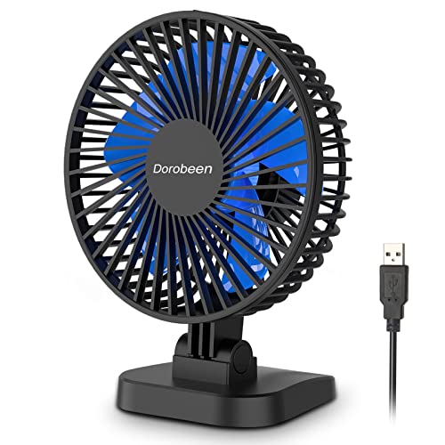 USB Fan, Small Desk Fan, 4 Inch Quiet Desktop Fan, USB Plug in, 3 Speeds, Personal Fan For Office,Home,Bedroom,Study,Powerful Airflow, 40°Tilting, 3.9 feet Cord