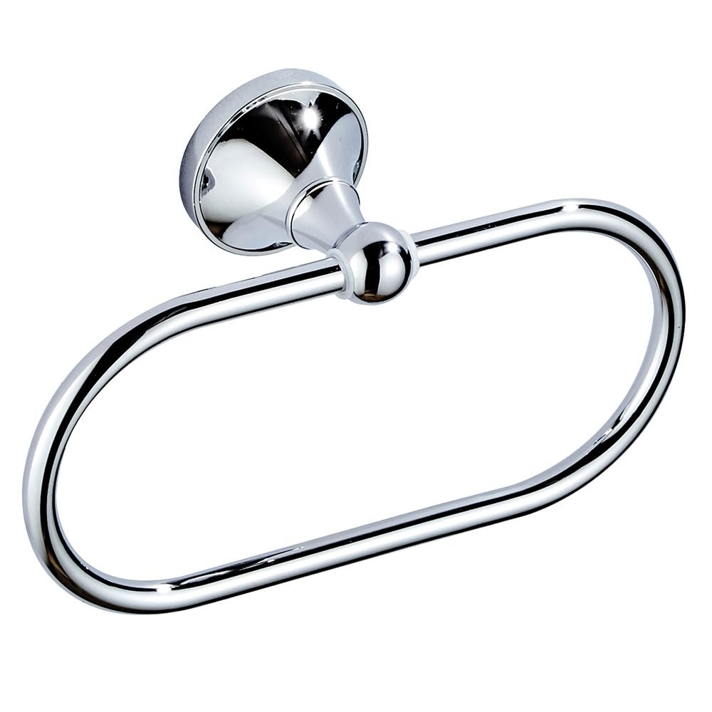 Celbon Antique Brass Oval Towel Ring 8.26'' /21cm Bathroom Towel Hanger Cabinet Towel Holder for Bathroom Kitchen Accessories Wall Mounted (Chrome)