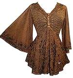 212 B Agan Traders Medieval Butterfly Flair Bell Sleeve Top Blouse