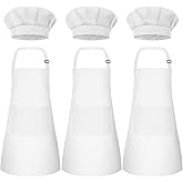 Bouiexye Kids Apron and Chef Hat Set Children Apron Adjustable with 2 Pockets Children Chef Painting for Cooking Baking