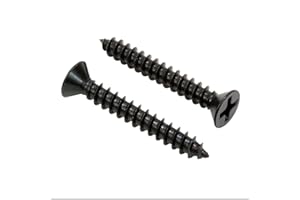 Bolt Dropper #6 x 3/4 Inch Wood Screws, Pack of 100 - Xylan Coated Stainless Steel Flat Head Phillips Black Screws - Corrosion Resistant for Wood, Drywall Applications, and Outdoor Use