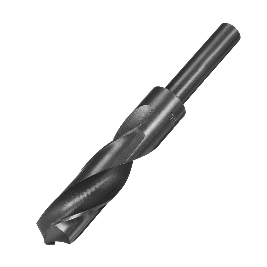 sourcing map Reduced Shank Drill Bit 21mm Black Nitride Coated with 1/2 Inch Straight Shank, High Speed Steel HSS 9341 Twist Drill Bit for Stainless Steel Alloy Metal Plastic