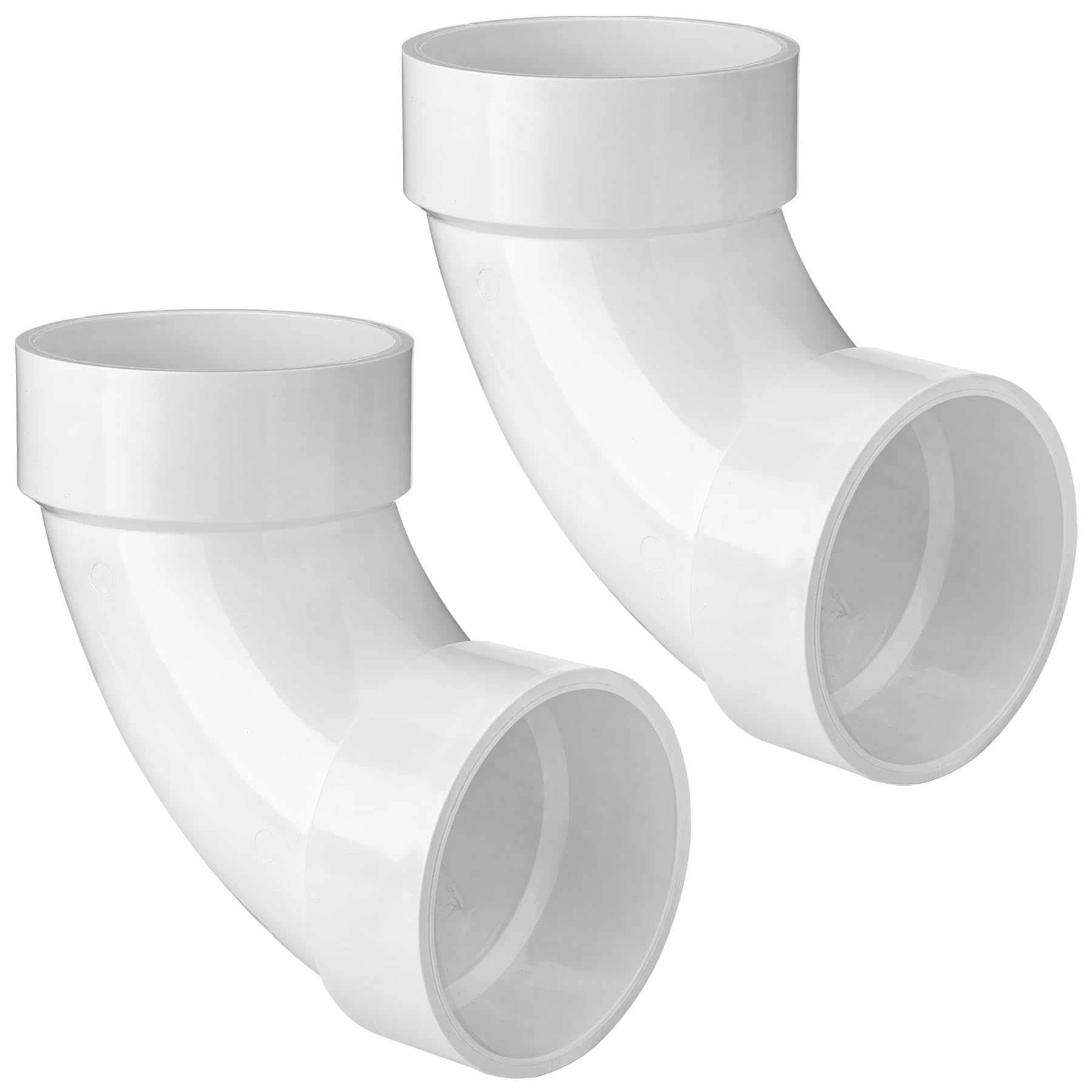 Photo 1 of (4" PVC Elbow, 2 Pack) Asterbacks 4 inch PVC 90 Degree Elbow Schedule 40 White Pipe Fittings Connectors PPT-879(2 PCS)