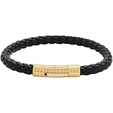 Edforce Classic Braided Genuine Leather Wrist Band Cuff Bracelet, 8.25inches