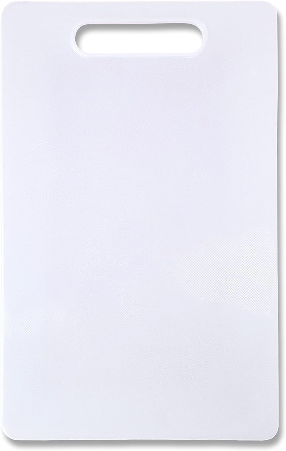 Plastic Thick Chopping/Cutting Board, Juice Grooves, Non-Porous, Handled, Non-Slip, Best for Chefs, Kitchen, Professional Use, with Hanging Hole – White (35 x 25 x 0.5Cm)