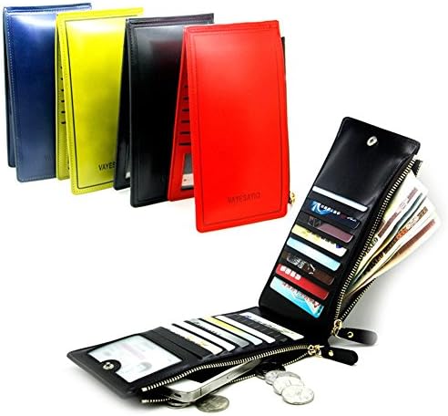 womens wallet portfolio Coin Holder Purse Slim Coin Bag zipper purses of natural skin card-holders carteira masculina (Blue)