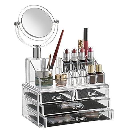 Saganizer Clear Acrylic Jewelry Organizer And Makeup Organizer