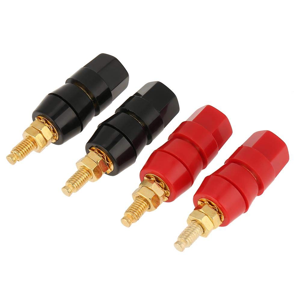 Oumefar 4 Pcs Banana Socket Test Probe Audio Speaker Terminal Binding Post 4mm Panel Mount Banana Socket Plug Jack Socket Adapter Connector for Banana Jack Adapter Connector