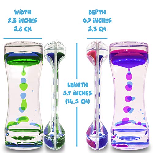 HeyWhey- Liquid Motion Bubbler Timer, 3-Pack Bundle Great for Gifts Parties Holidays, Calm and Relaxing Novelty Desk Toy, Sensory and Fidget Toys for Anxiety Autism ADHD Stress Relief Kids and Adults, - Thumbnail 3