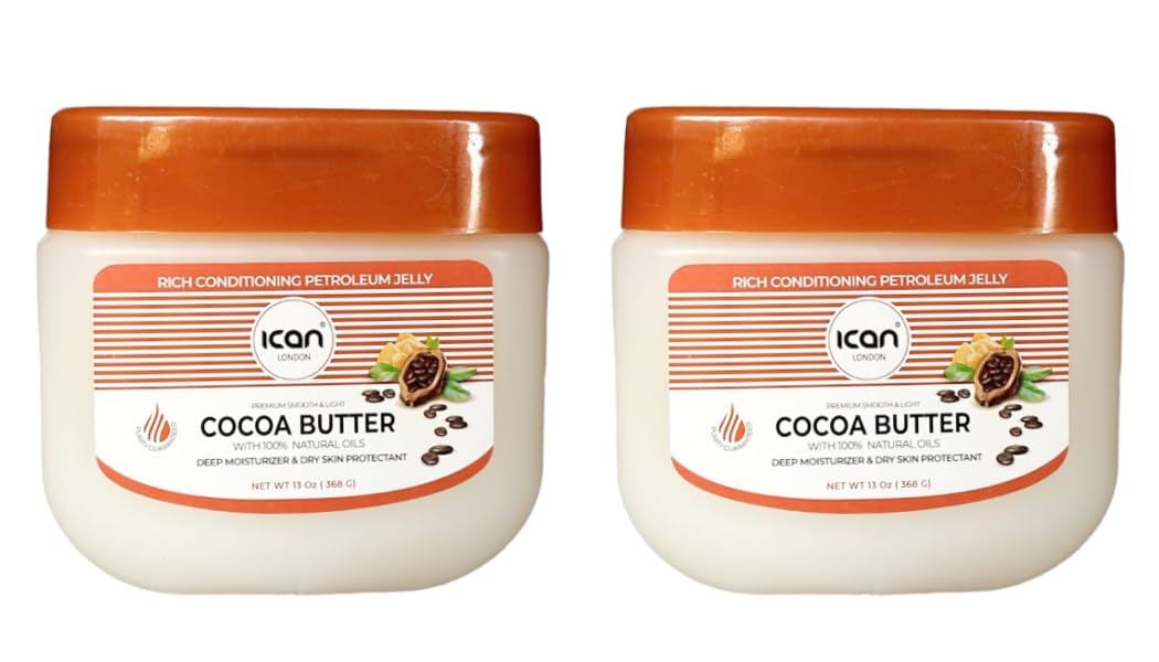 ICAN LONDON COCOA BUTTER 100% PURE PETROLEUM JELLY 2 x 368G