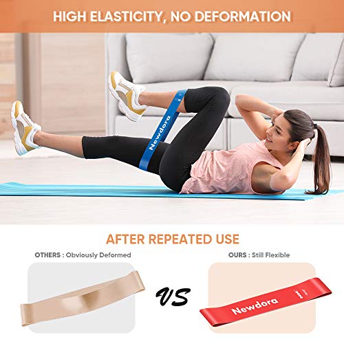 Newdora-Widerstandsbaender-5-Sets-Widerstandsstufen-Uebungsbaender-super-glatte-hautfreundliche-reine-Naturlatex-Workout-Loop-Baender-fuer-Home-Fitness-Krafttraining-Pilates-Yoga-Reha