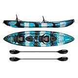 Vibe Kayaks Skipjack 120T 12' Tandem Sit On Top Kayak 2 or 3 Person Package (Sea Breeze) - Includes 2 Deluxe Seats and 2 Paddles