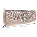 FASHIONROAD Evening Clutch, Womens 3D Floral Rhinestone Pleated Clutch Purses For Wedding & Party Apricot