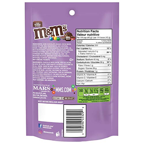M&M'S Fudge Brownie Dark Chocolate Candies, 165g/5.8 oz., Bag {Imported