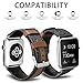 iHillon Bands Compatible with Apple Watch 42mm/44mm Series 5 Series 4 Straps, Classic Canvas Fabric Genuine Leather Wristbands Silver Buckle Compatible with iWatch Series 3/2/1 for Women Men