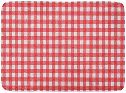 AoLismini Fußmatten Badteppiche Outdoor/Indoor Fußmatte Rot Kariertes