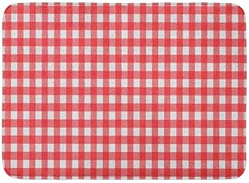 AoLismini Fußmatten Badteppiche Outdoor/Indoor Fußmatte Rot Kariertes