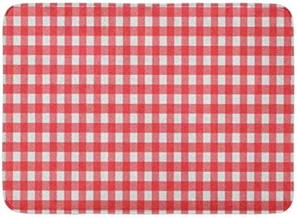 AoLismini Fußmatten Badteppiche Outdoor/Indoor Fußmatte Rot Kariertes