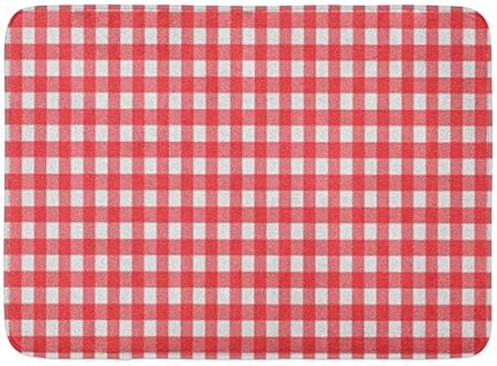 AoLismini Fußmatten Badteppiche Outdoor/Indoor Fußmatte Rot Kariertes